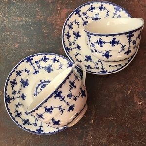 Vintage Blue Delft Teacups